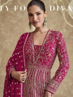 Rani Pink Real Georgette Anarkali Suit